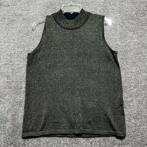TanJay Woman’s Sleeveless Mock Neck Metallic Sweater Size Medium